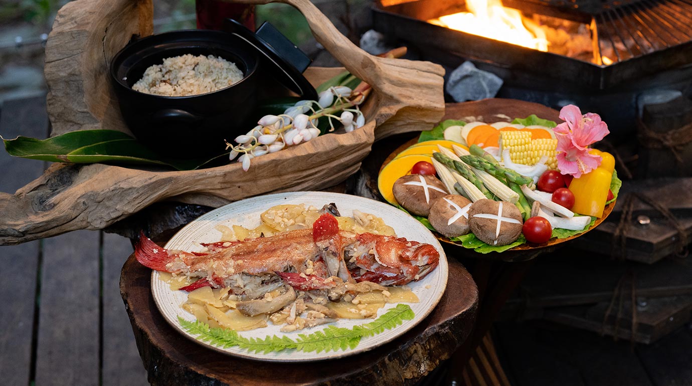 Seafood BBQ and Okinawan Jushi Rice